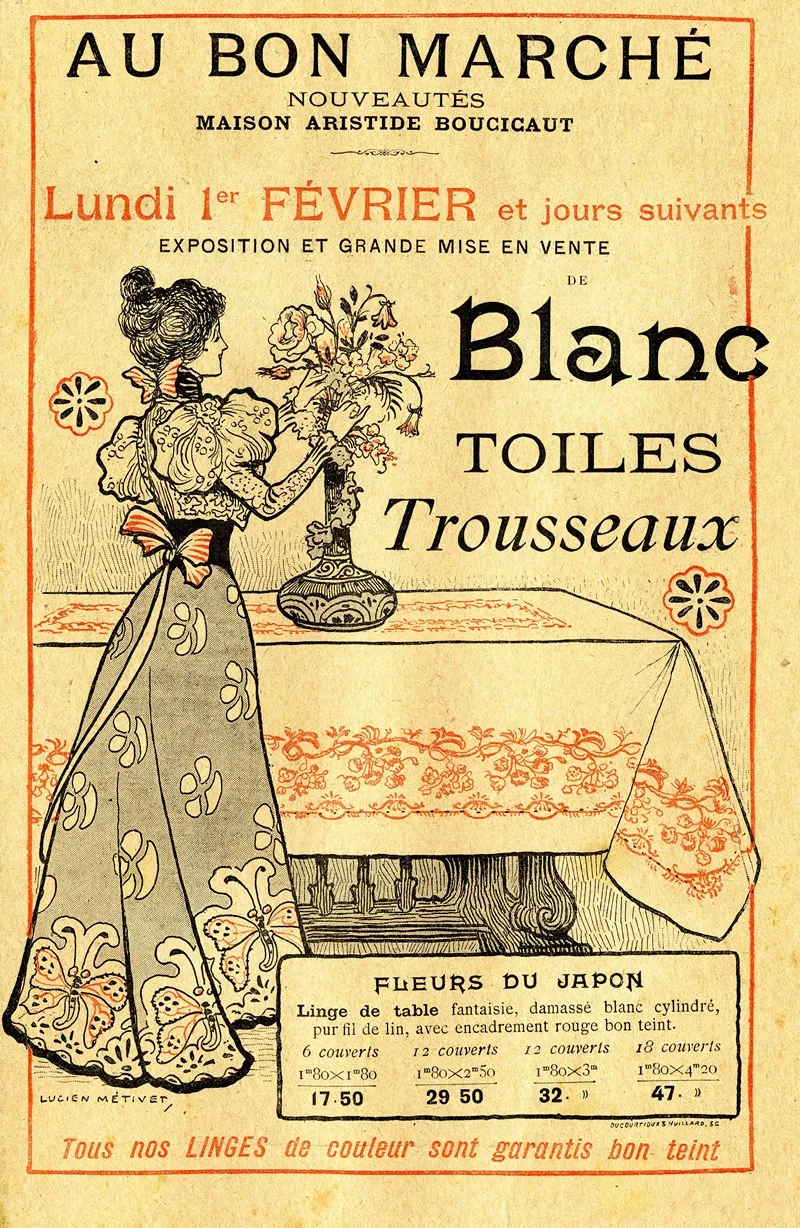 Au Bon Marche Blanc 5 Wall Art by Lucien Metivet - High-Resolution Digital Print