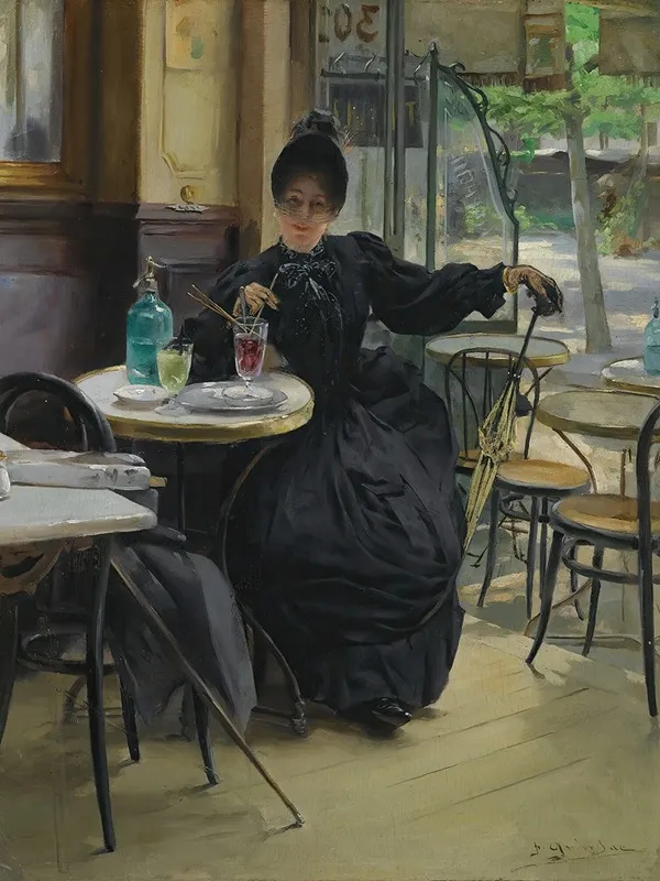 Au Cafe 3 Wall Art by Paul-François Quinsac - High-Resolution Digital Print