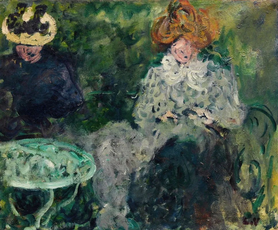 Au Cafe Mme Victor Et Mme Suzanne Valtat Wall Art by Louis Valtat - High-Resolution Digital Print