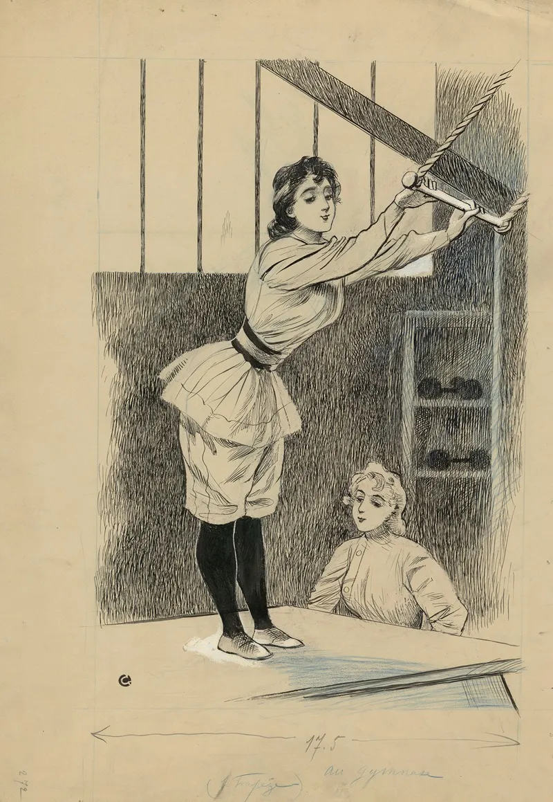 Au Gymnase Le Trapeze Wall Art by Henri Guydo - High-Resolution Digital Print
