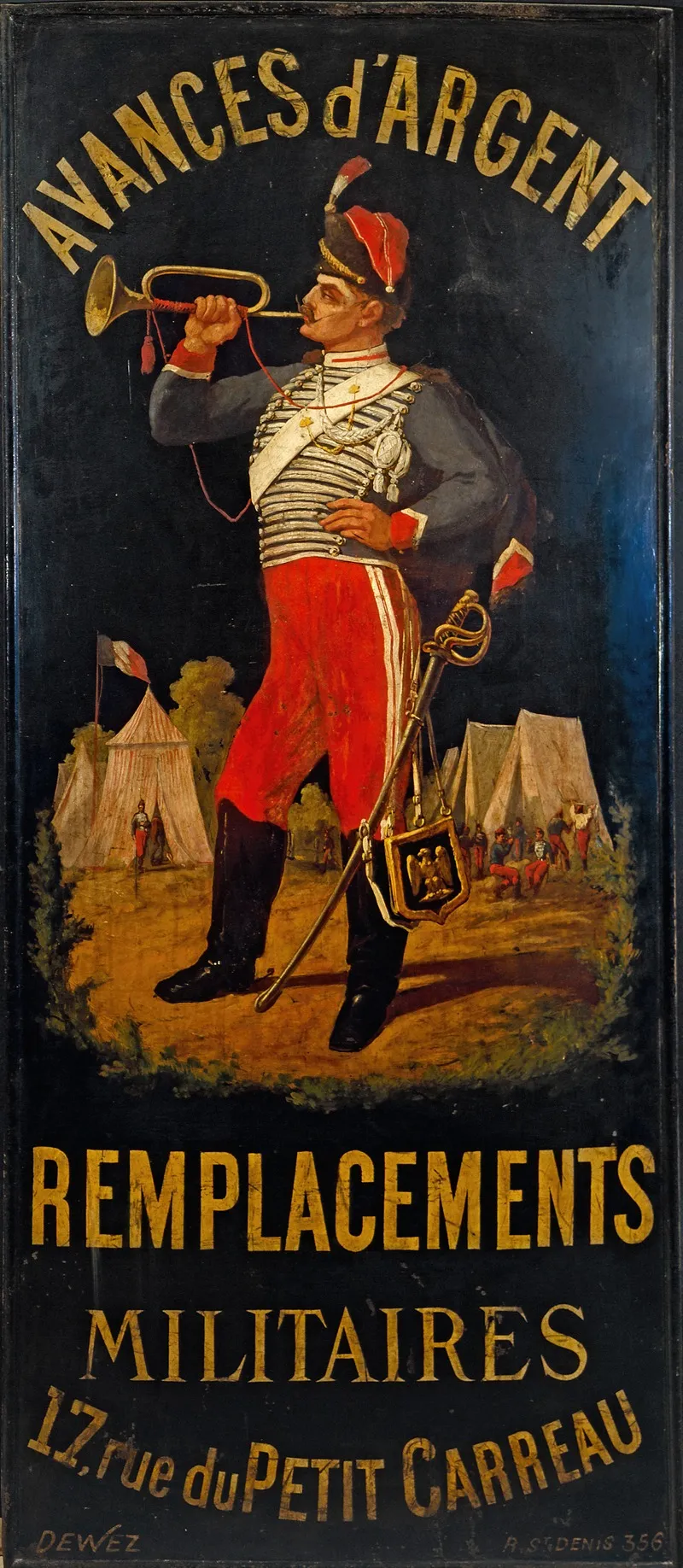 Au Hussard Enseigne De Bureau De Remplacement Militaire 17 Rue Des Petits Carreaux 11eme Arrondissement Paris