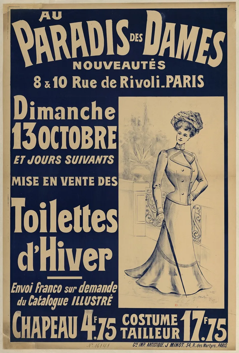 Au Paradis Des Dames Nouveautes Toilettes Dhiver Wall Art by Imp. J. Minot - High-Resolution Digital Print