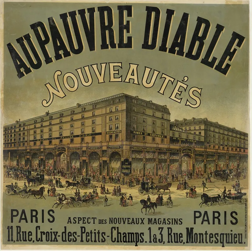 Au Pauvre Diable Nouvautes Wall Art by Lith. Van Geleyn - High-Resolution Digital Print