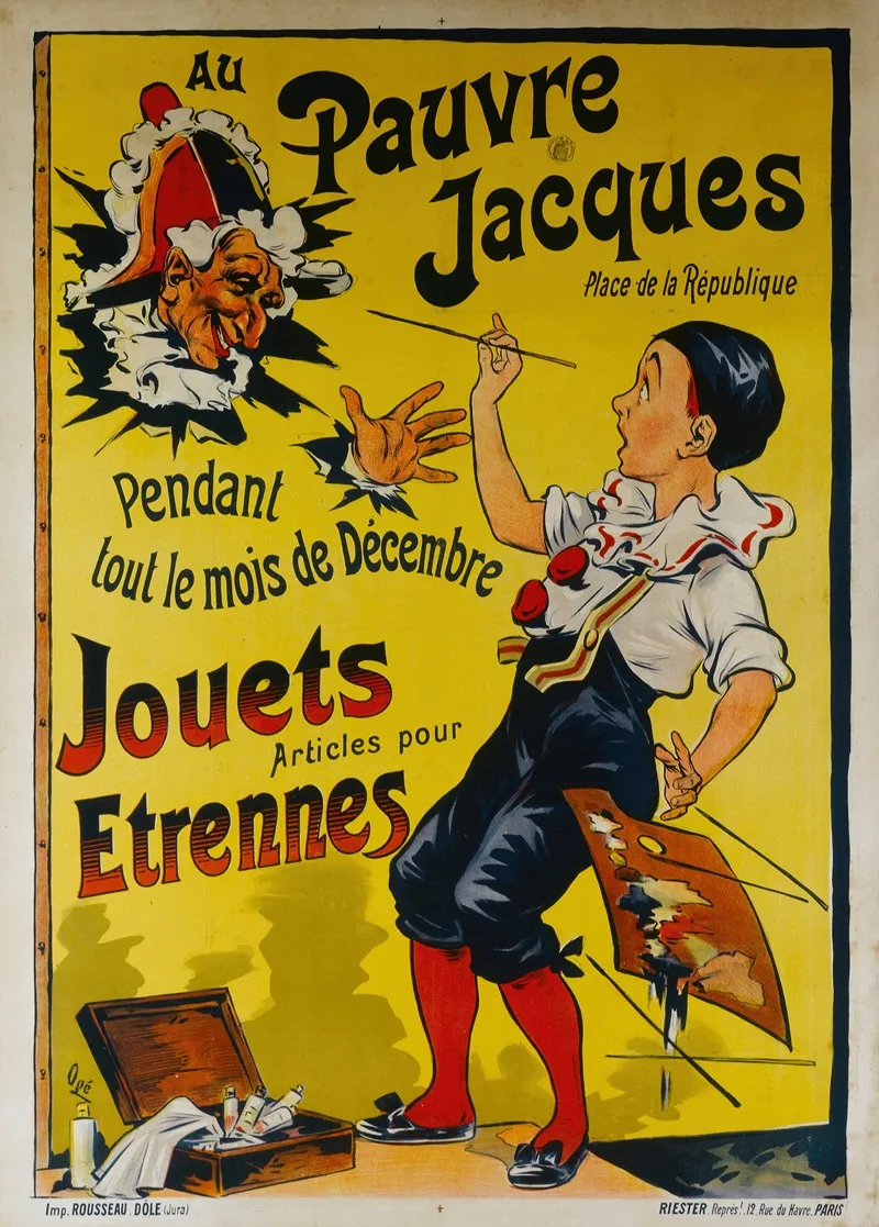 Au Pauvre Jacques Place De La Republique Pendant Tout Le Mois De Decembre Jouets Articles Pour Etrennes Wall Art by Eugène Ogé - High-Resolution Digital Print