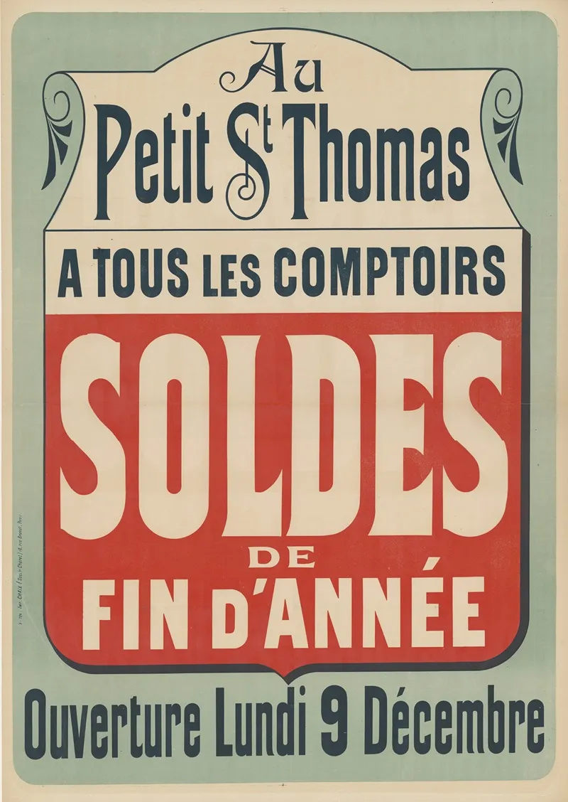 Au Petit St Thomas A Tous Les Comptoirs Soldes De Fin Dannee Wall Art by Imp. Chaix - High-Resolution Digital Print