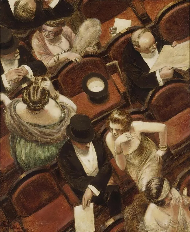 Au Theatre Wall Art by Albert Guillaume - High-Resolution Digital Print