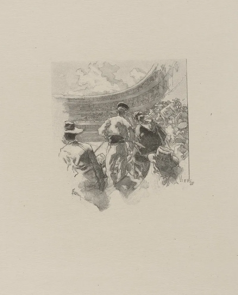 Audience At A Bull Fight Wall Art by Frederick Florian - High-Resolution Digital Print