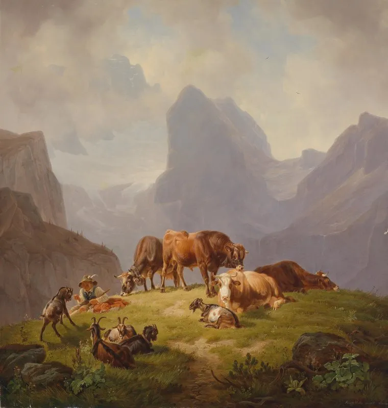 Auf Der Alm 3 Wall Art by Friedrich Voltz - High-Resolution Digital Print