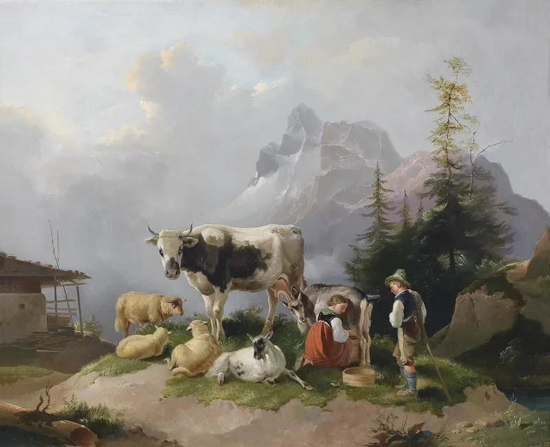 Auf Der Alm Wall Art by Joseph Heike (circle) - High-Resolution Digital Print