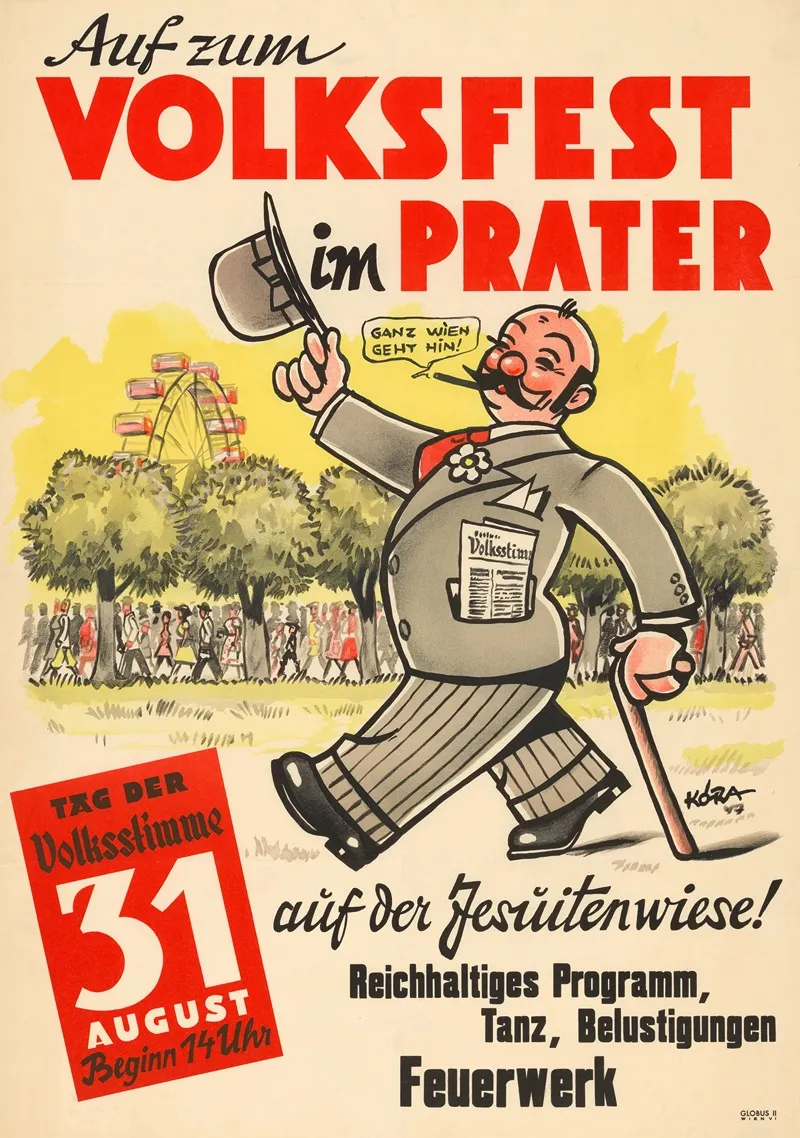 Auf Zum Volksfest Im Prater Auf Der Jesuitenwiese Wall Art by Nándor Kóra-Korber - High-Resolution Digital Print