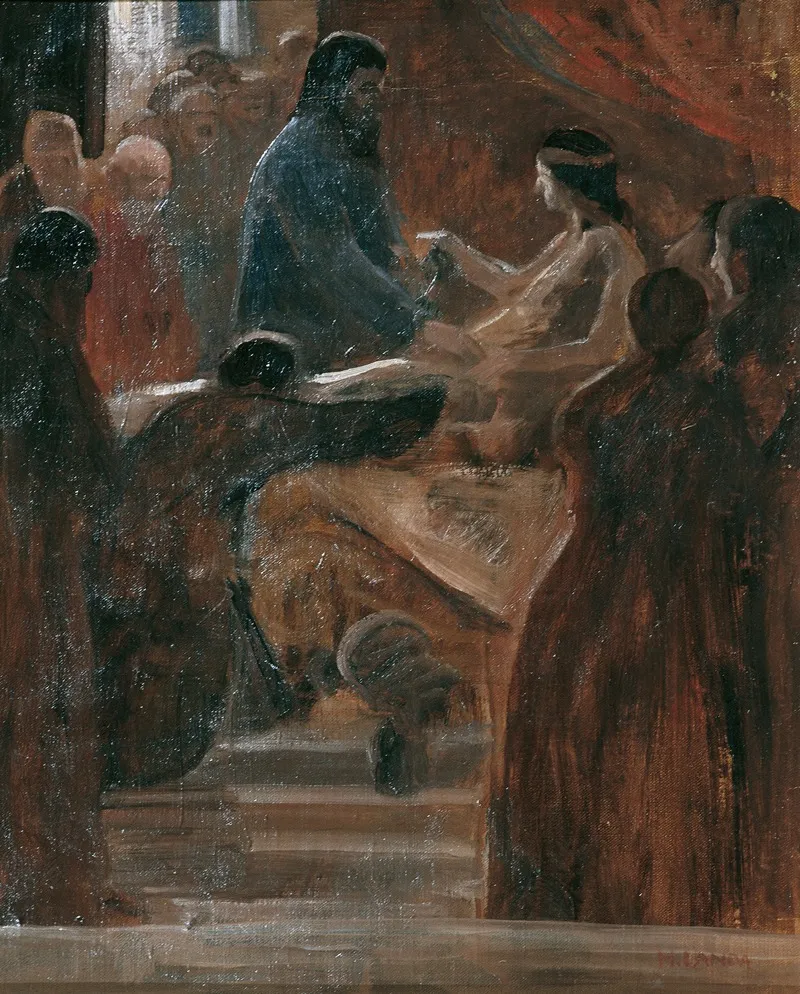 Auferweckung Der Tochter Des Jairus Wall Art by Hubert Landa - High-Resolution Digital Print