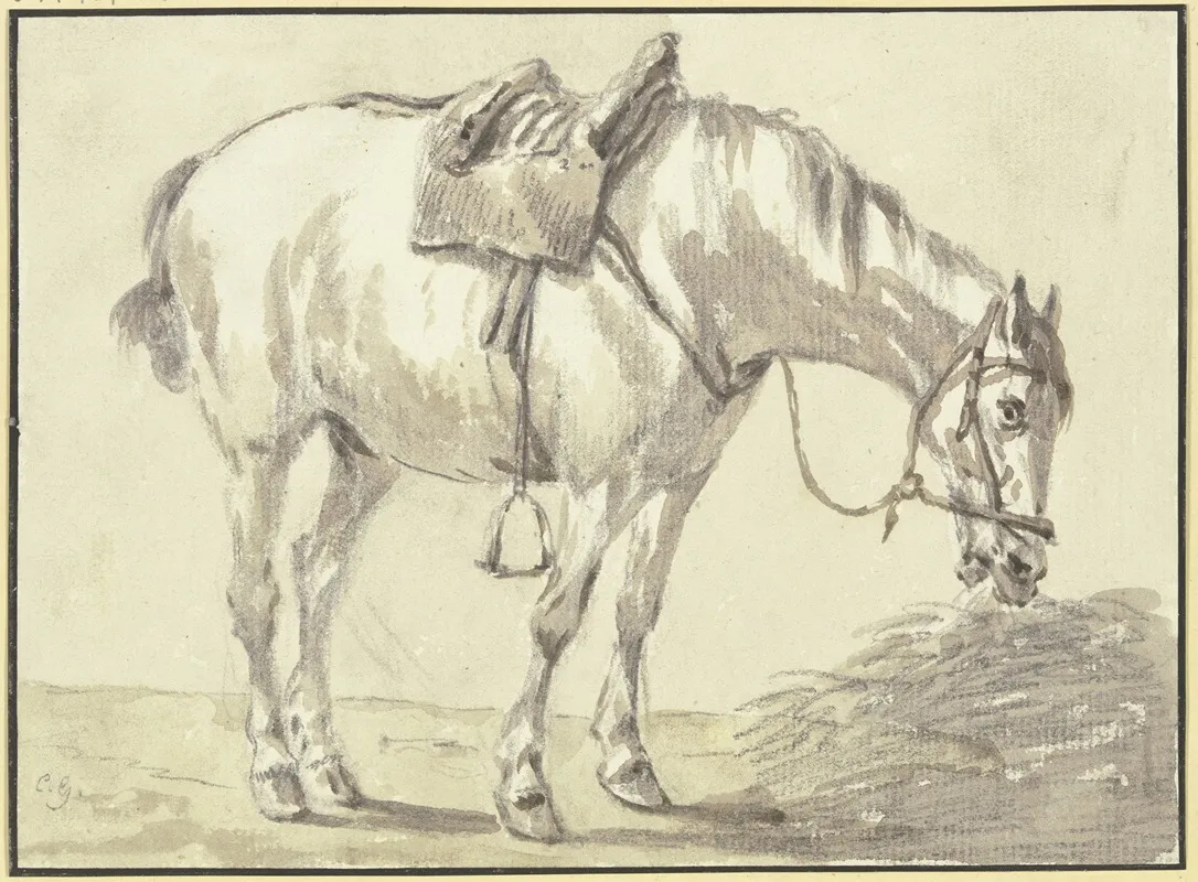 Aufgezaumter Schimmel Fressend Nach Rechts Wall Art by Conrad Gessner - High-Resolution Digital Print