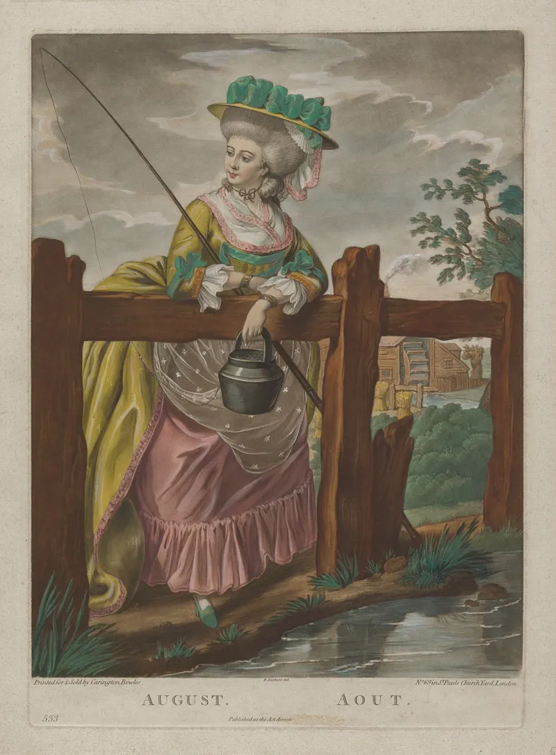 August From The Twelve Months Wall Art by Robert Dighton - High-Resolution Digital Print