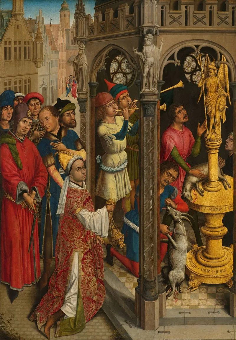 Augustine Sacrificing To An Idol Of The Manichaeans Wall Art by Aert van den Bossche - High-Resolution Digital Print