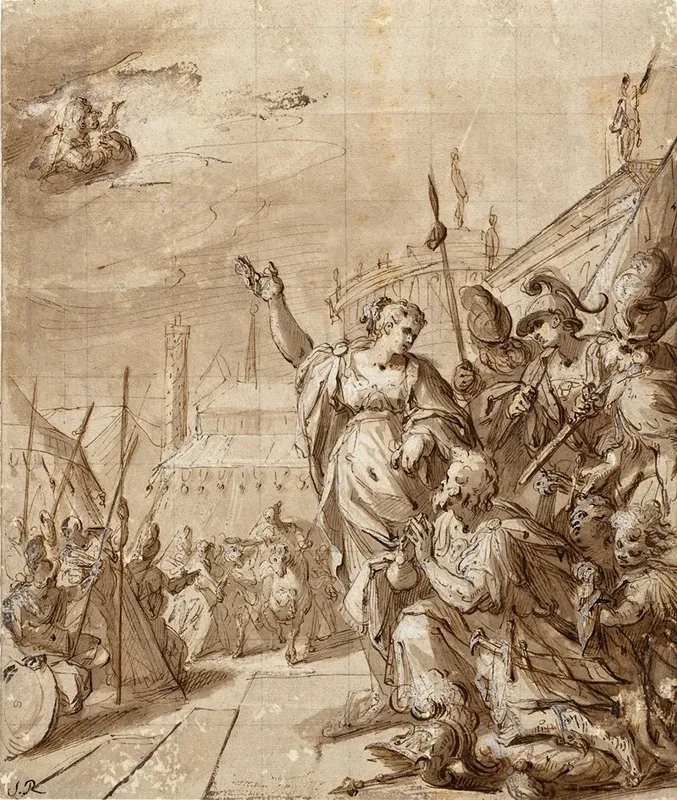 Augustus And The Tiburtine Sibyl Wall Art by Hans von Aachen - High-Resolution Digital Print