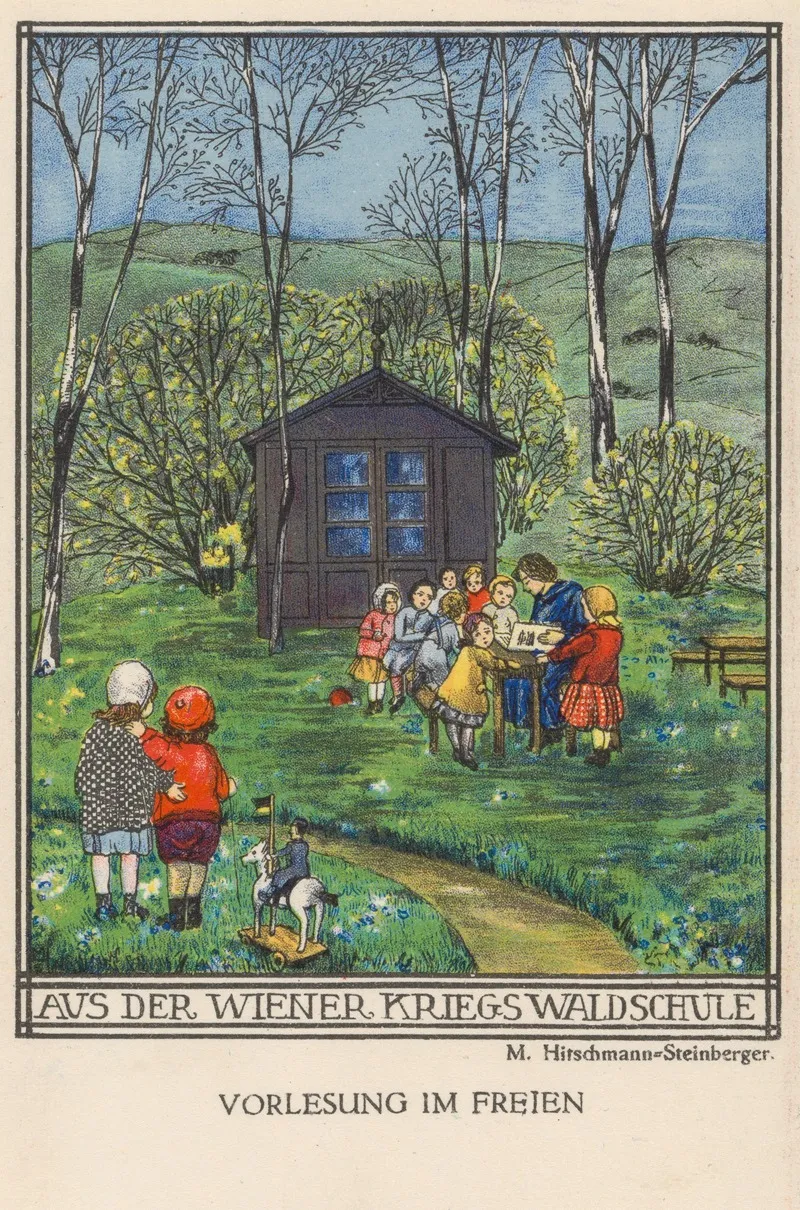 Aus Der Wiener Kriegswaldschule Kriegspostkarte 2 Wall Art by Marianne Hitschmann-Steinberger - High-Resolution Digital Print