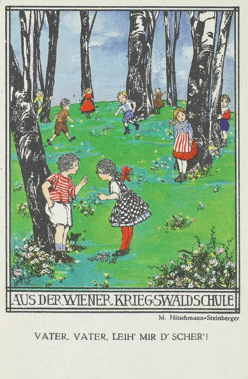 Aus Der Wiener Kriegswaldschule Vater Vater Leihmir Dscher Wall Art by Marianne Hitschmann-Steinberger - High-Resolution Digital Print
