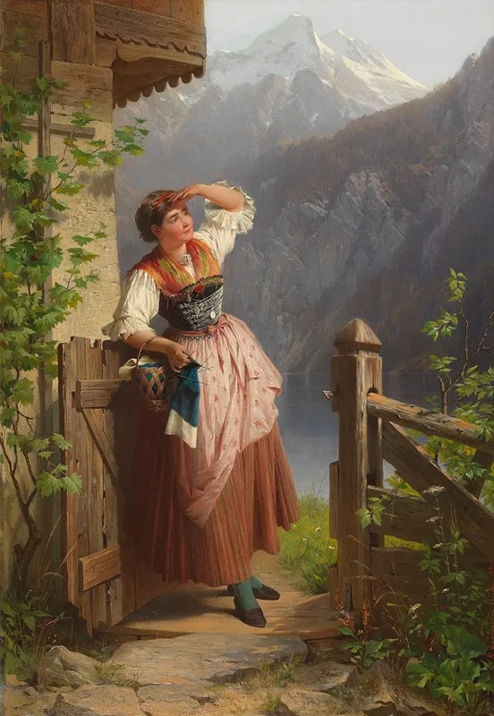 Ausschau Haltendes Madchen Wall Art by Peter Baumgartner - High-Resolution Digital Print