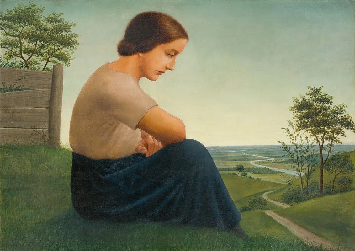 Ausschauende Wall Art by Georg Schrimpf - High-Resolution Digital Print