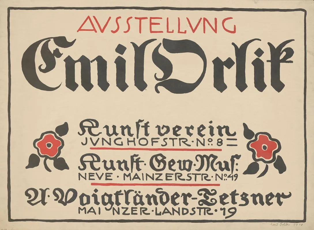 Ausstellung Emil Orlik Kunstverein Kunstgewerbemuseum U Voigtlander Letzner