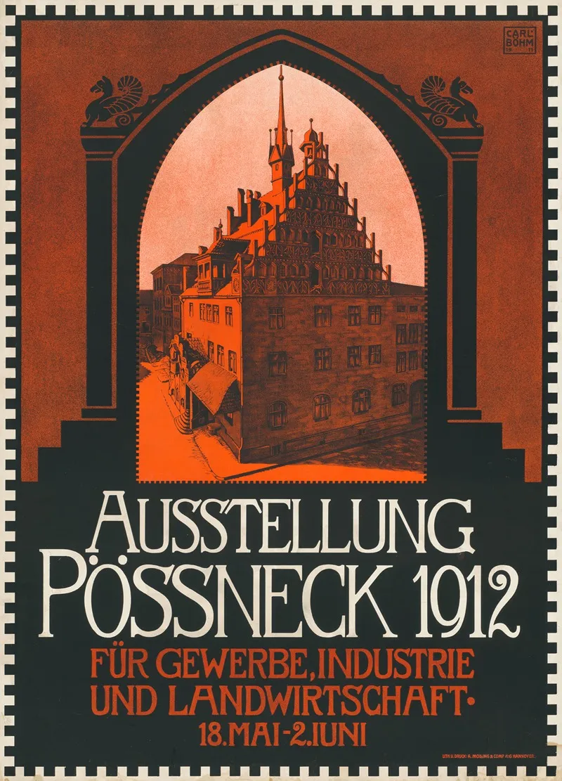 Ausstellung Possneck 1912 Fur Gewerbe Industrie Und Landwirtschaft Wall Art by Carl Böhm - High-Resolution Digital Print
