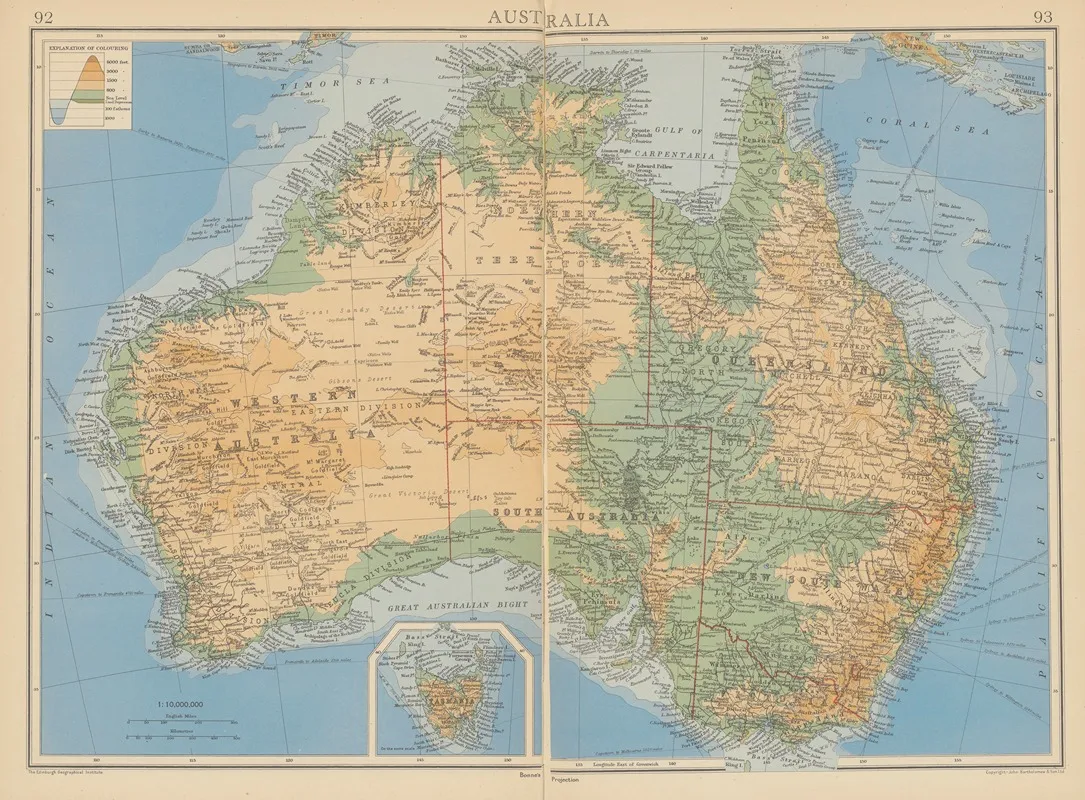 Australia Wall Art by John George Bartholomew - High-Resolution Digital Print