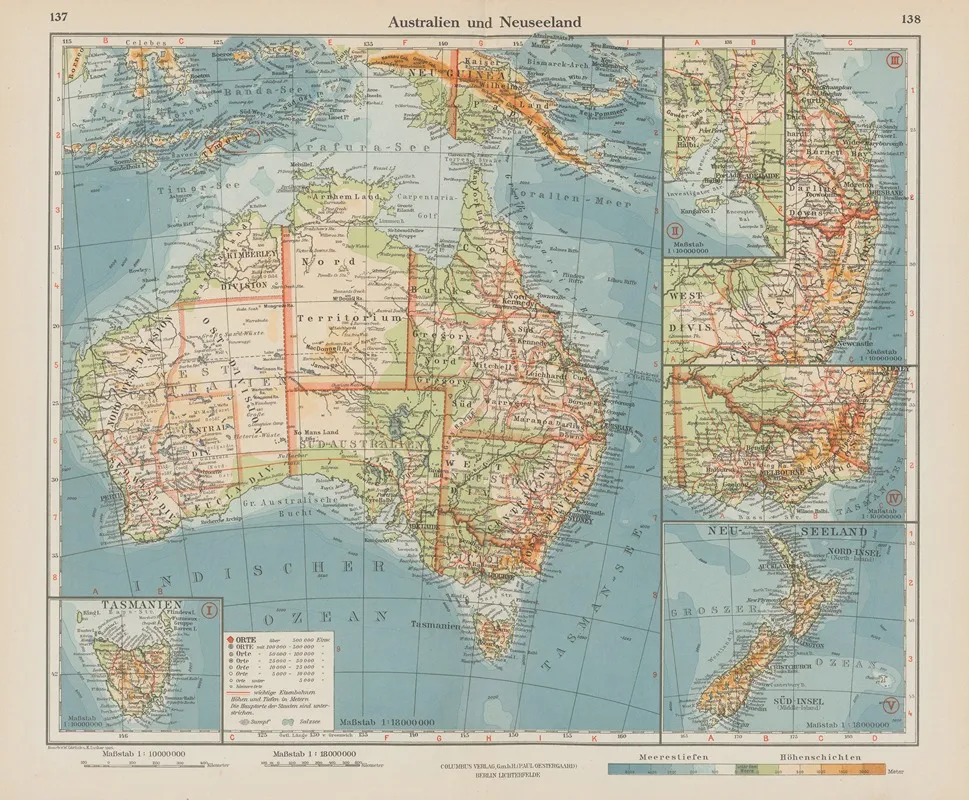 Australien Und Neuseeland Wall Art by Ernst Friedrich - High-Resolution Digital Print