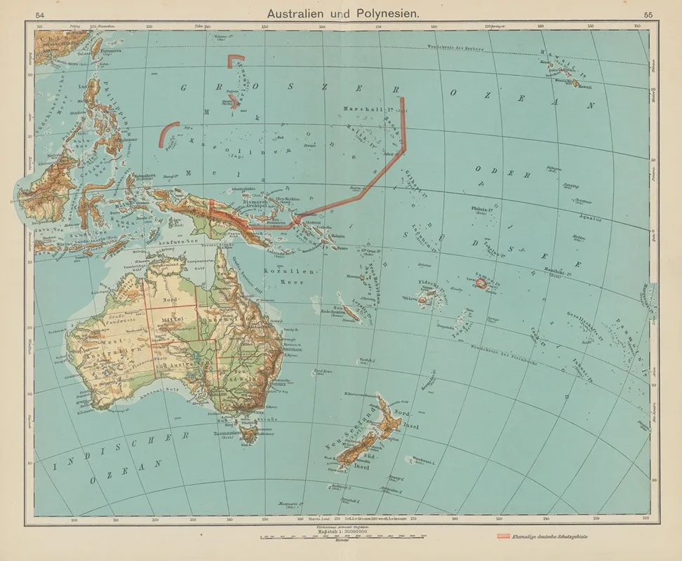 Australien‎ ‎und‎ ‎polynesien Wall Art by Carl Diercke - High-Resolution Digital Print