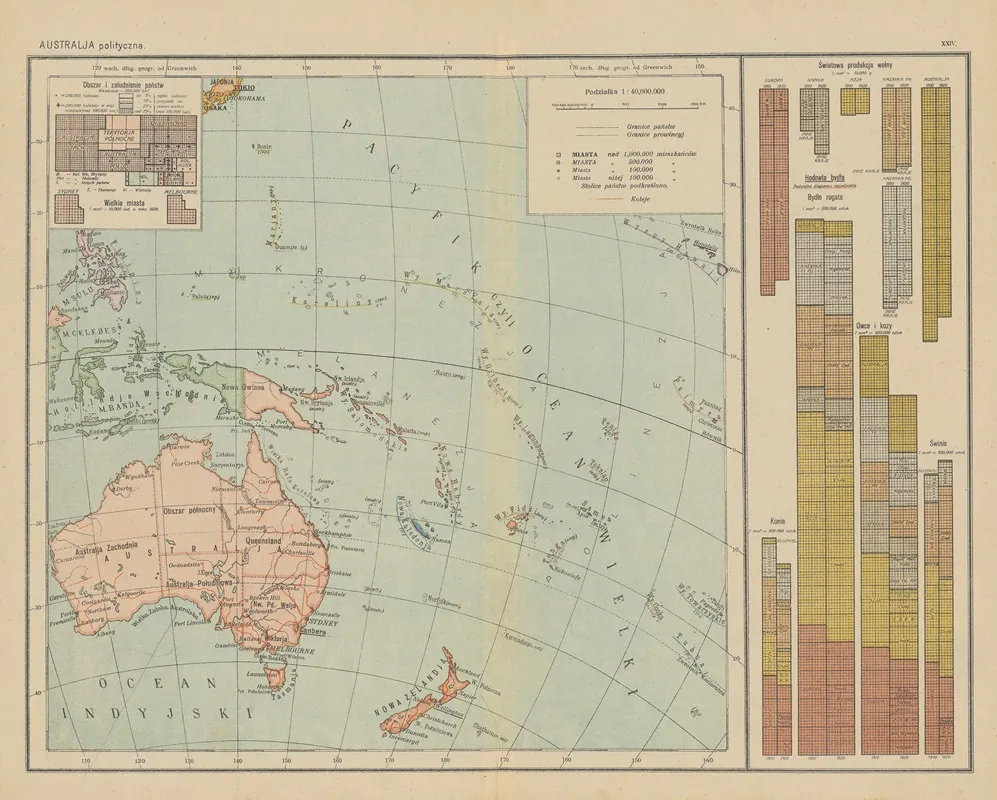 Australja Polityczna Wall Art by Eugeniusz Romer - High-Resolution Digital Print