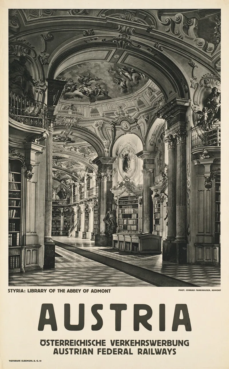 Austria Styria Library Of The Abbey Of Admont Wall Art by Conrad Fankhauser - High-Resolution Digital Print