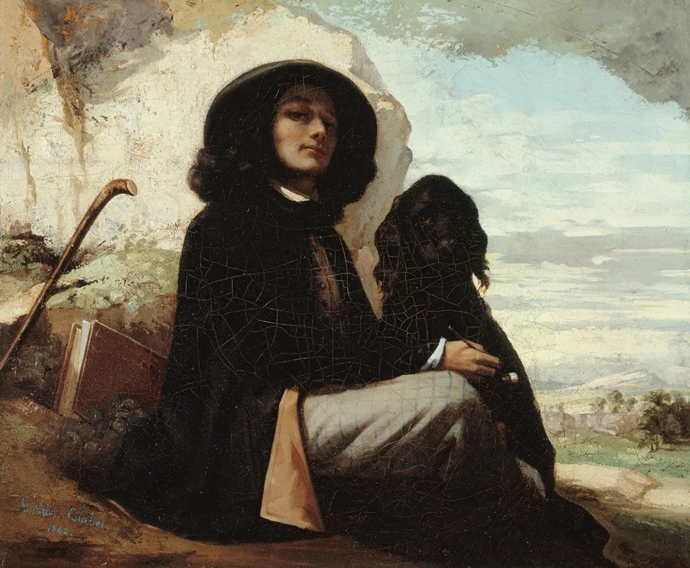 Autoportrait Dit Courbet Au Chien Noir
