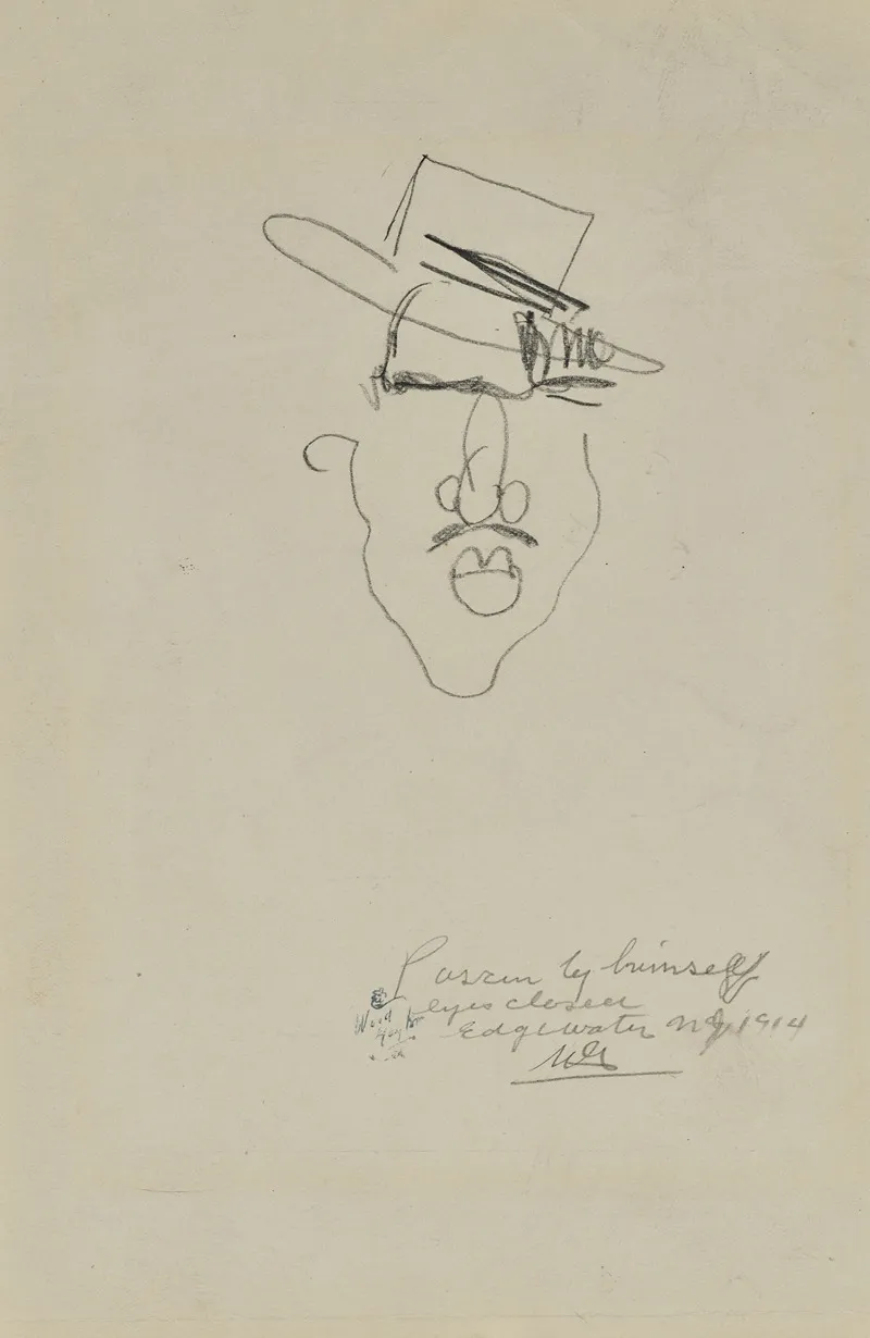 Autoportrait Les Yeux Fermes Wall Art by Jules Pascin - High-Resolution Digital Print