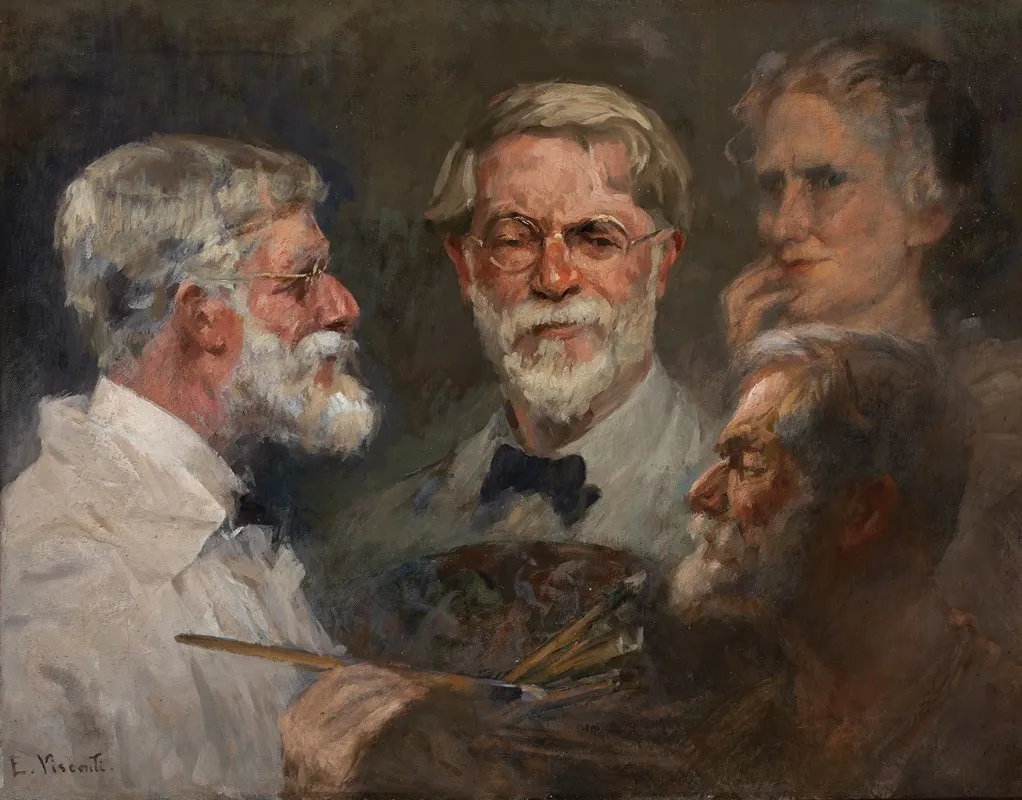 Autorretrato Em Tres Posicoes Wall Art by Eliseu Visconti - High-Resolution Digital Print
