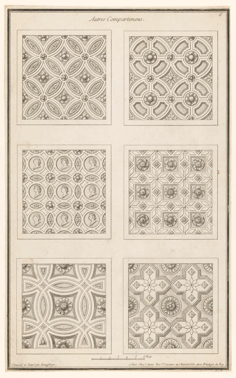 Autres Compartimens Wall Art by Jean François de Neufforge - High-Resolution Digital Print