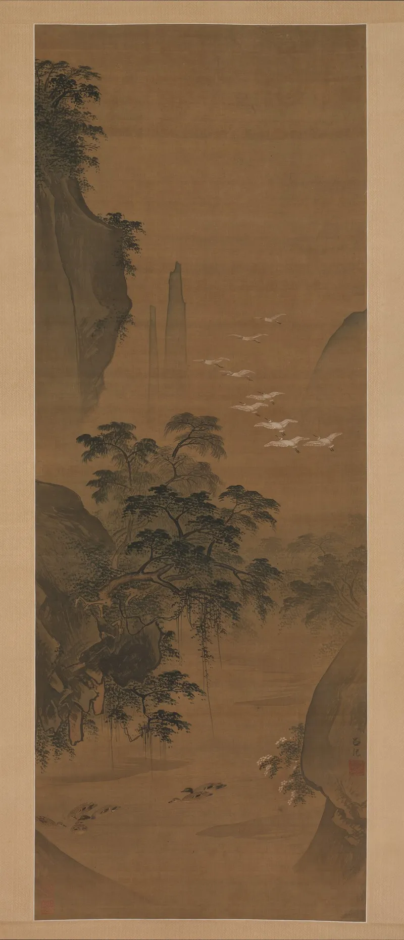 Autumn Landscape With Egrets And Ducks Wall Art by Lü Ji - High-Resolution Digital Print