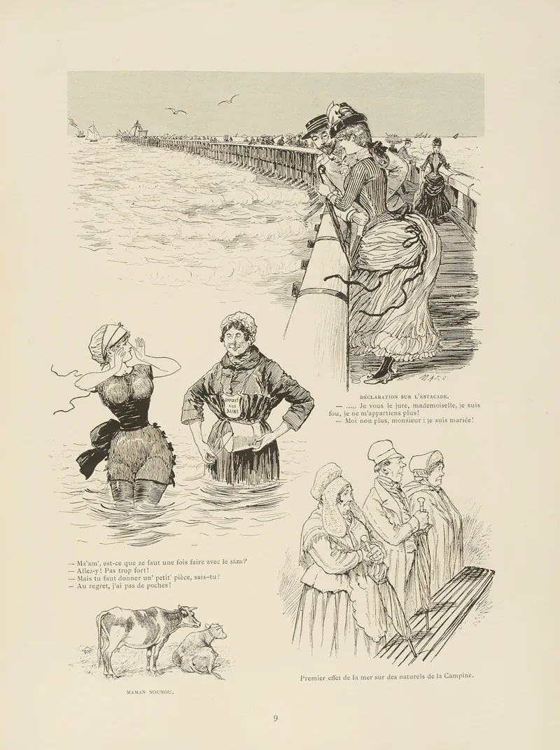 Aux Bains De Mer Dostende Pl 09 Wall Art by Mars (Maurice Bonvoisin) - High-Resolution Digital Print