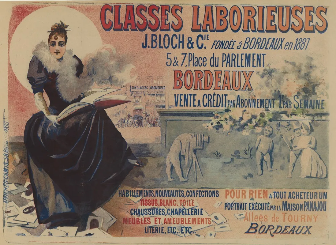 Aux Classes Laborieuses Bordeaux Vente A Credit Par Abonnement Wall Art by Imp. Camis - High-Resolution Digital Print