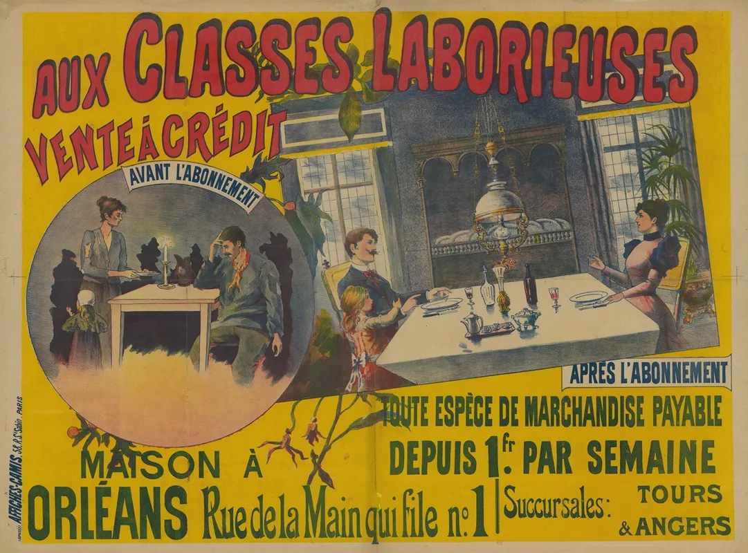 Aux Classes Laborieuses Vente A Credit Wall Art by Imp. Camis - High-Resolution Digital Print