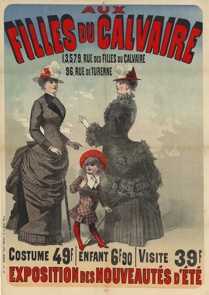 Aux Filles Du Calvaire Costume 49 F Enfant 6 F 90 Visite 39 F Exposition Des Nouveautes Dete