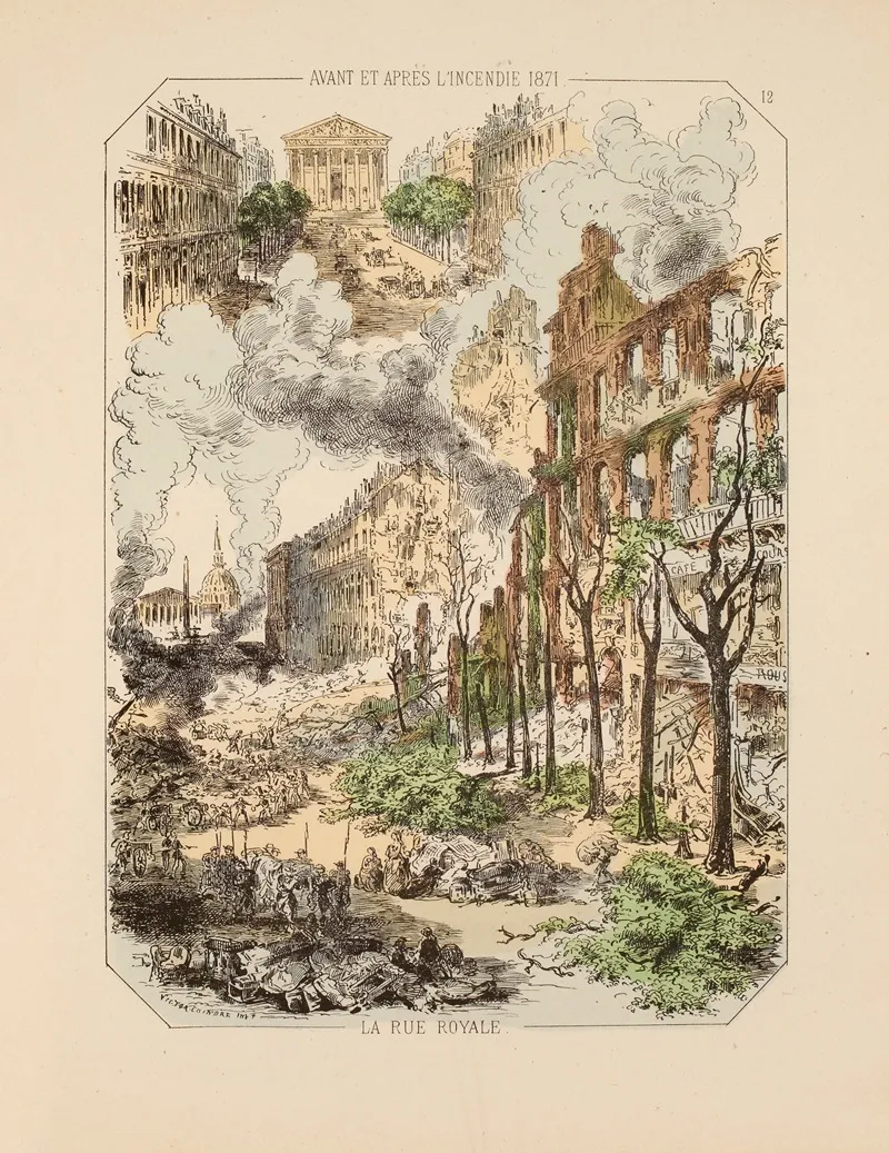 Avant Et Apres Lincendie 1871 La Rue Royale 12 Wall Art by Victor Coindre - High-Resolution Digital Print