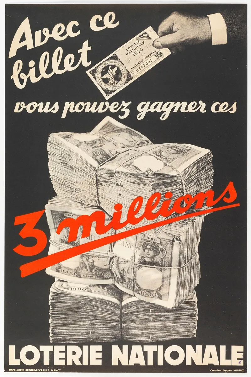 Avec Ce Billet Vous Pouvez Gagner Ces 3 Millions Loterie Nationale Wall Art by Jacques Munoz - High-Resolution Digital Print