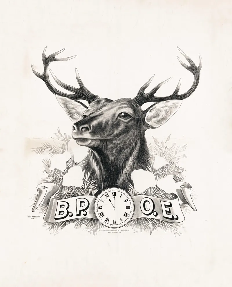 B P O E Benevolent And Protective Order Of Elks Wall Art by H.J. Reandeau - High-Resolution Digital Print