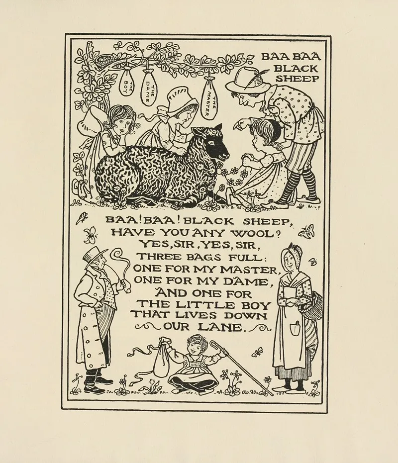 Baa Baa Black Sheep 2 Wall Art by Winifred Smith - High-Resolution Digital Print
