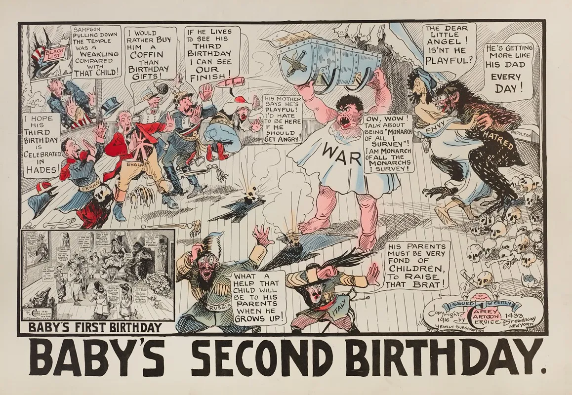 Babys Second Birthday Wall Art by Carey Cartoon Service - High-Resolution Digital Print