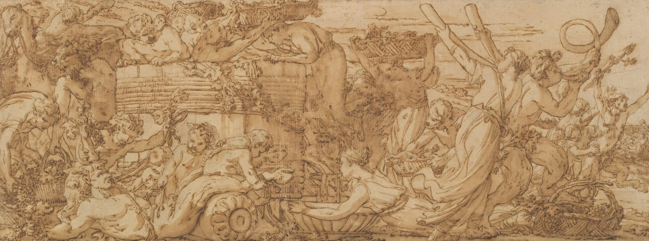 Bacchanal Arrival At The Wine Vat