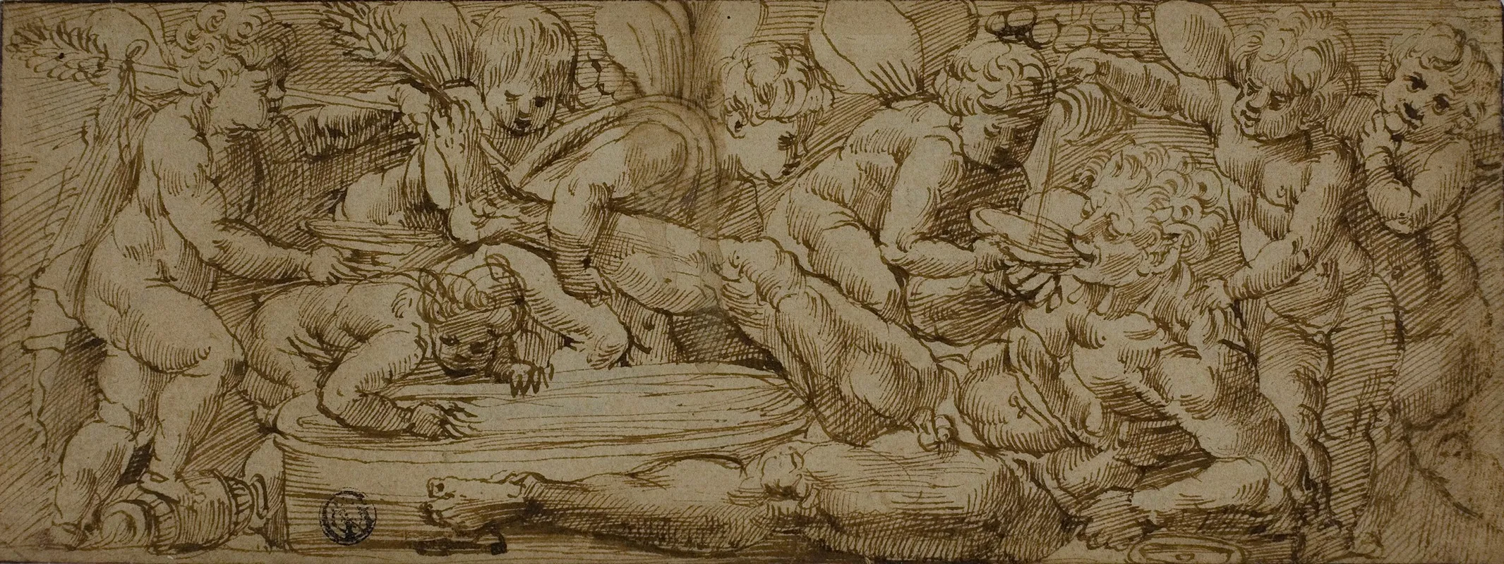 Bacchanale With Putti Wall Art by Enea Salmeggia - High-Resolution Digital Print