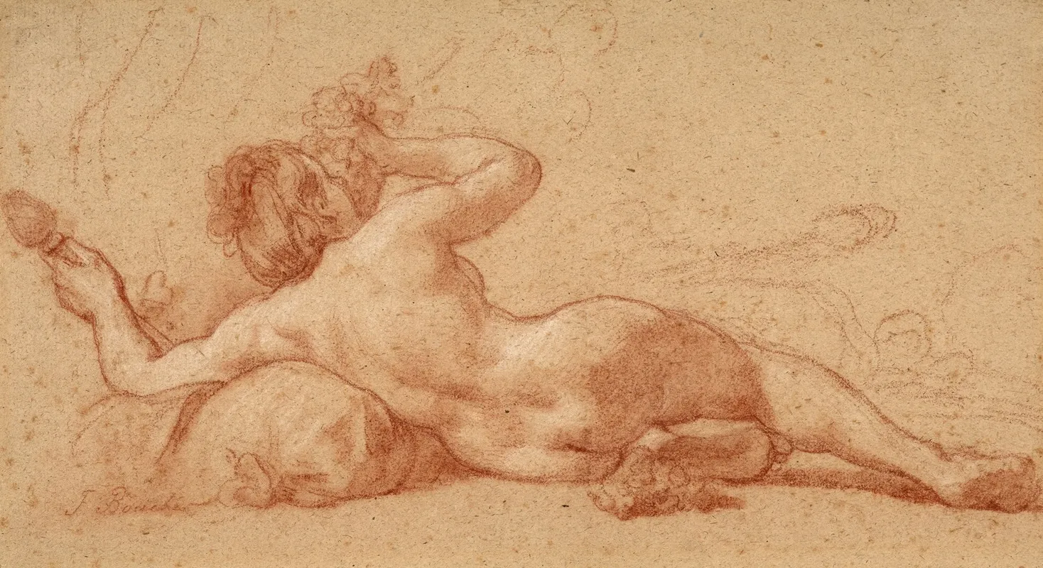 Bacchante Allongee De Dos Wall Art by Nicolas-René Jollain - High-Resolution Digital Print