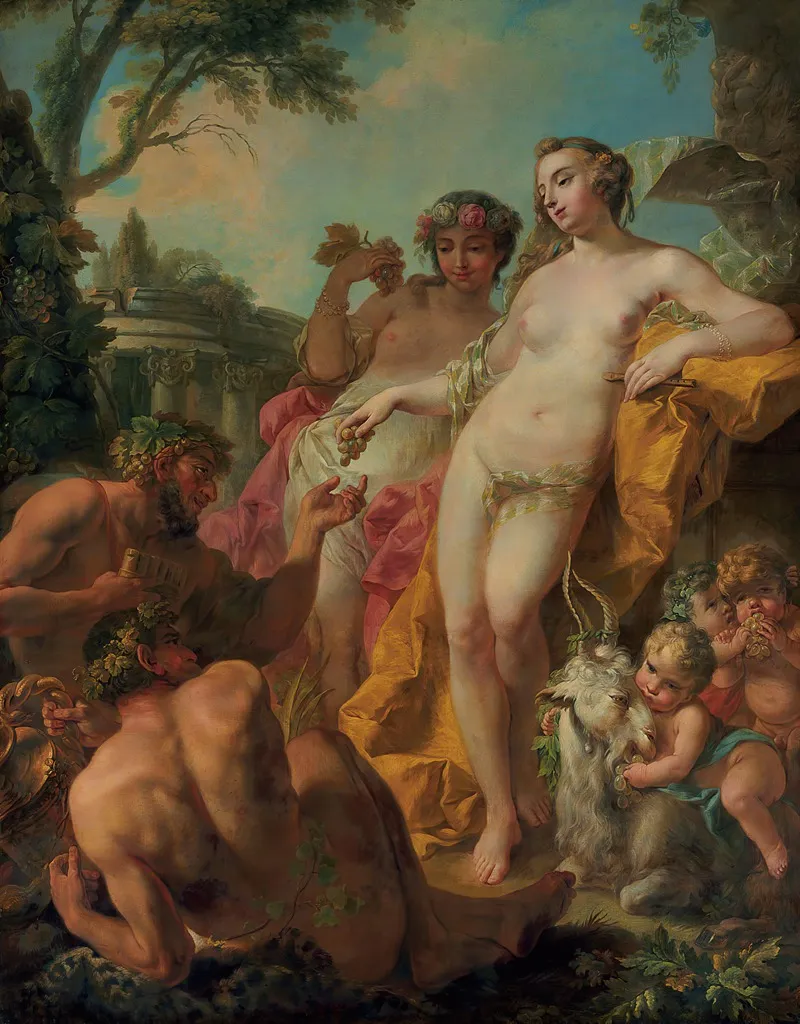 Bacchic Figures In A Classical Landscape Wall Art by Pierre Charles Le Mettay - High-Resolution Digital Print