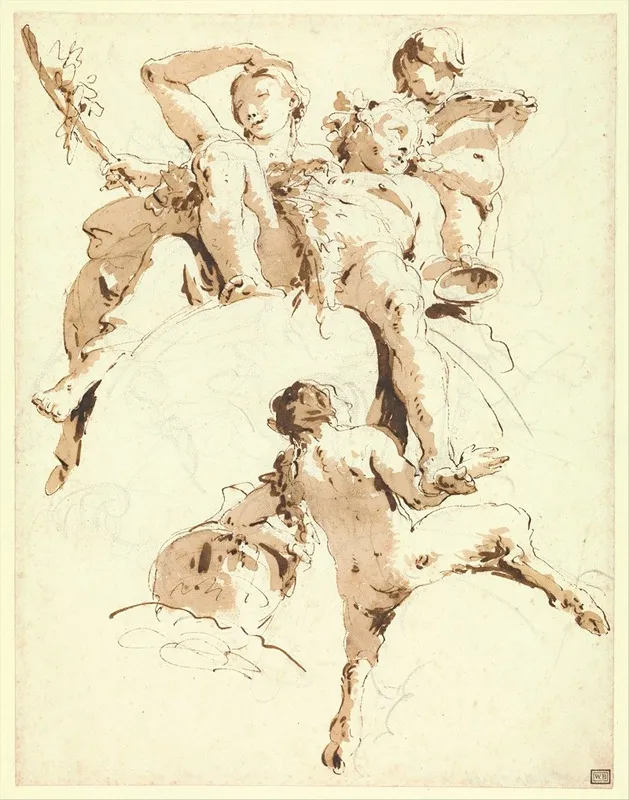 Bacchus And Ariadne 21 Wall Art by Giovanni Battista Tiepolo - High-Resolution Digital Print