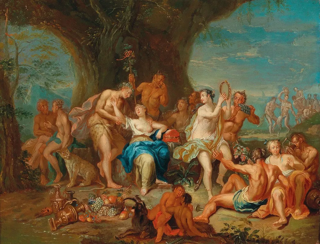 Bacchus And Ariadne On Naxos Wall Art by Franz Christoph Janneck - High-Resolution Digital Print